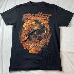 Skillet Band Monster Gildan T Shirt Small Black With Skull In Fire READ*